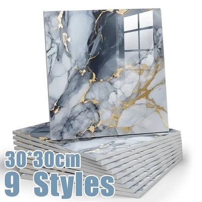 10-50 Stück 3D Marmor Optik Fliesenaufkleber Wasserdicht Selbstklebend Wand Zum Selbermachen