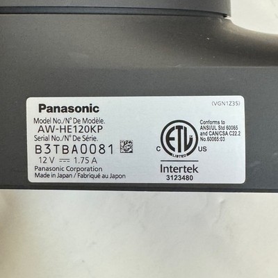Panasonic AW-HE120 PTZ Camera - 20x Zoom 3MOS HD-SDI HDMI LAN