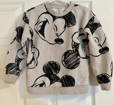 H M Mickey Mouse Pullover Sweatshirt Kids Size 5 Cotton-Blend Comfort
