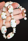 Fantastic flawless vintage Italian mille fiore milk glass beads Necklace Lot#836
