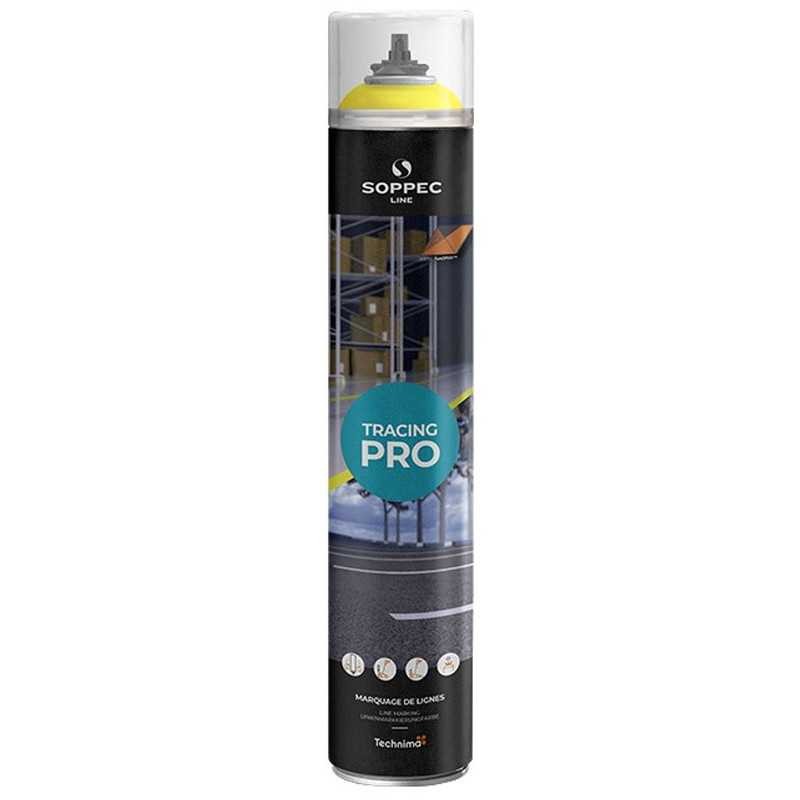 Peinture de marquage au sol TRACING PRO aérosol jaune RAL 1013 traçage de ligne résistant