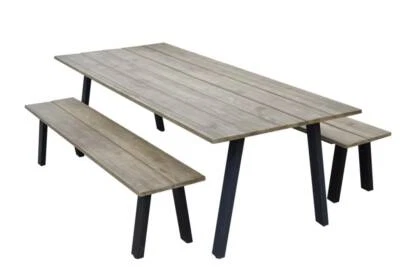 Sentosa Outdoor Large Bench Setting Brushed Finish