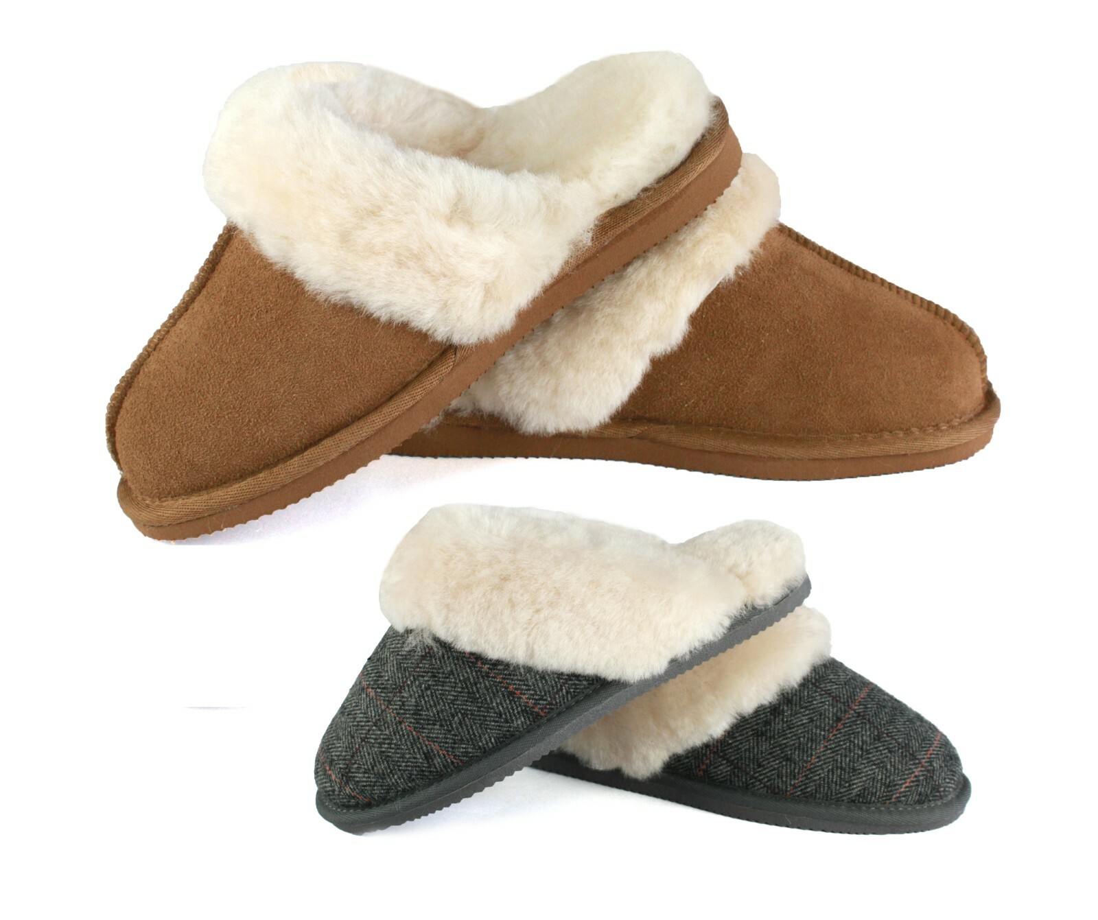 Ladies Sheepskin Slippers Mules Hard Sole Non Slip | eBay
