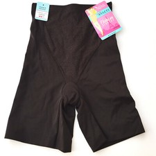 Spanx Shaper Mid Thigh Black Power Mesh Control Snakeskin Fashion Firmers 1952