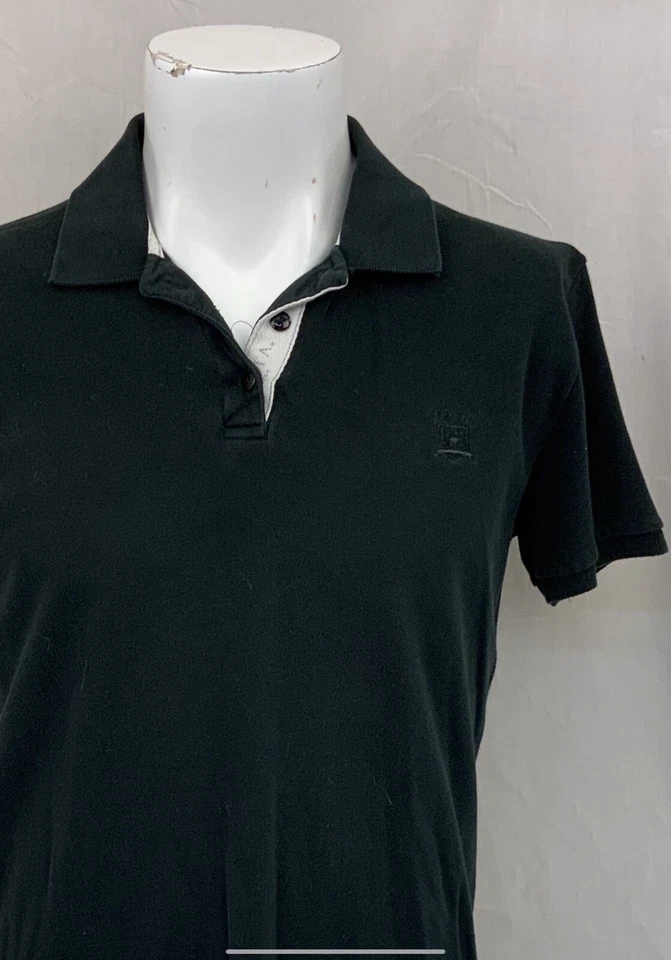 Regatta Shirt L Black Polo 100% Cotton Made In Egypt Short Sleeve YGI N2-357 - Image 3 of 4