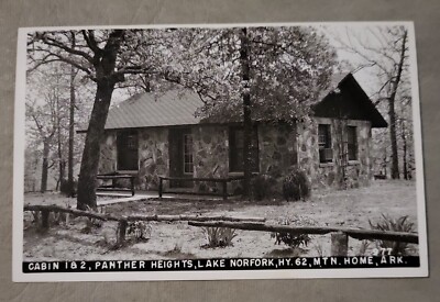 RPPC Panther Heights Lake Norfork MTN HOME ARK USA 1960 Postmark 3c Stamp