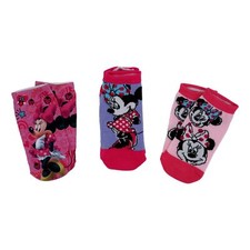 Disney Minnie Mouse Kids No Show Ankle Socks 3 Pack, Small Size 4-6 Shoe Size 5