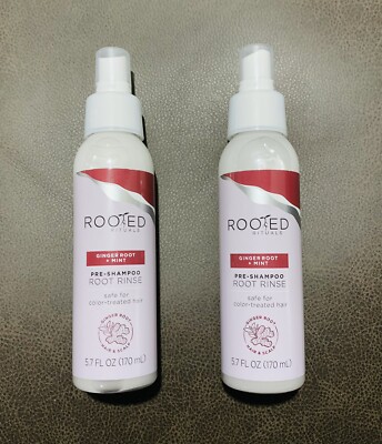 Rooted Rituals Ginger Root + Mint Pre Shampoo Root Rinse 5.7oz Lot Of 2 NEW