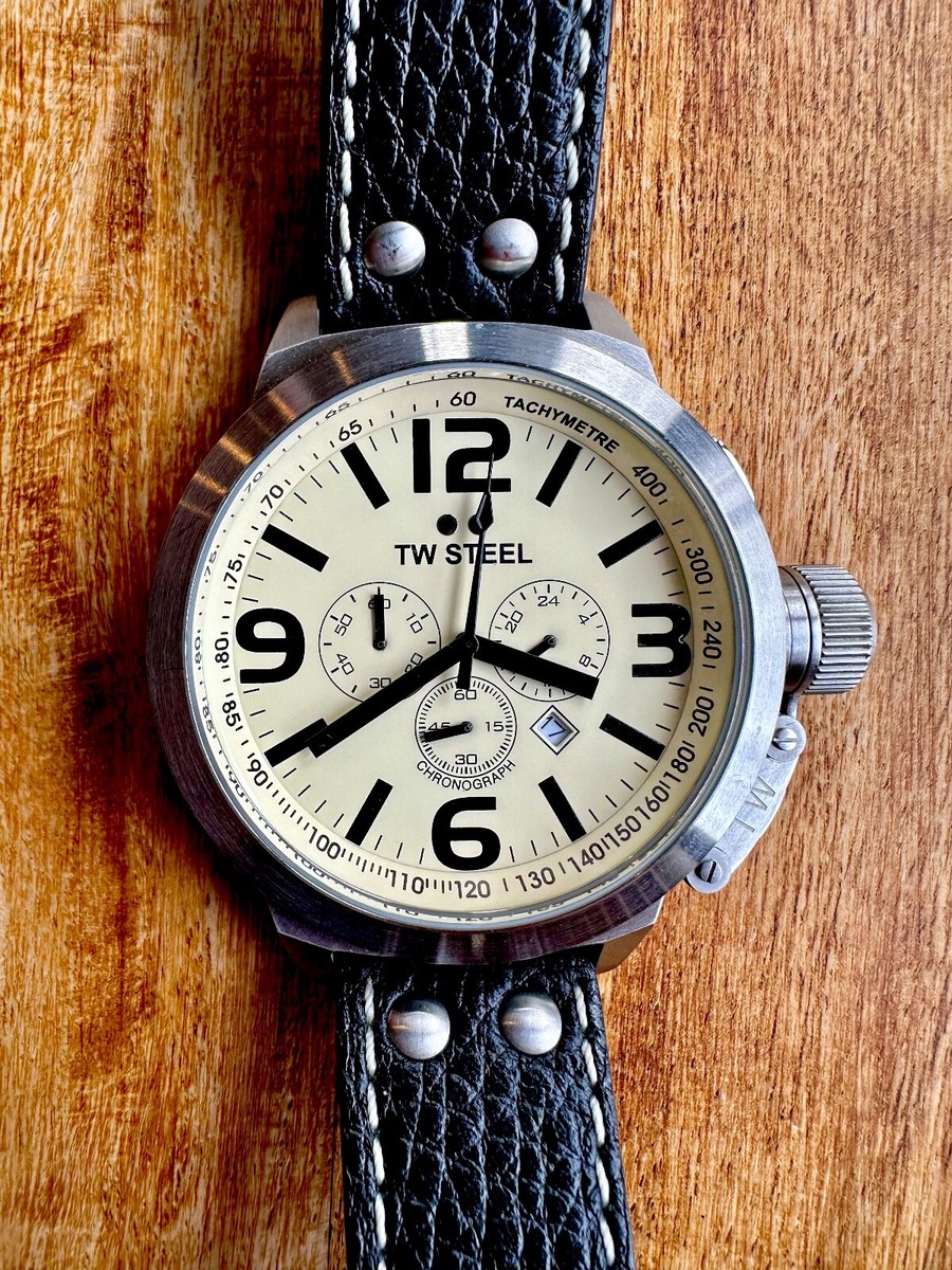 TW STEEL Canteen - 50mm Chronograph; Cream Dial; Stainless  display picture 1