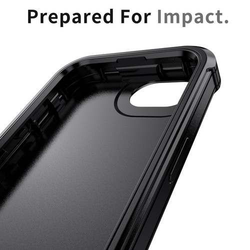 Funda protectora de teléfono de doble capa negra suave híbrida de alta resistencia para Apple iPhone 16e - Imagen 16 de 18
