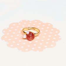 ring handmade handcrafted resin red 7.0size free size uv resin japan size 13