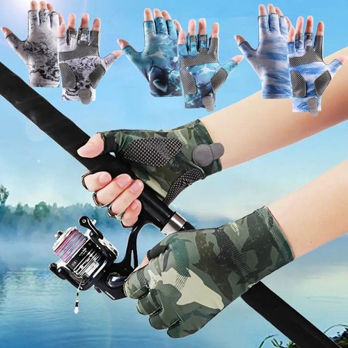 Gants Doigts Libres Protection UV - Pêche, Vélo, Randonnée - Anti-soleil Léger