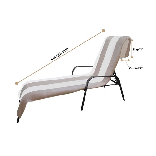 Superior Cabana Cotton Lounge Chair Cover, Outdoor Towel/Chaise Furniture Cov... - Picture 4 of 11