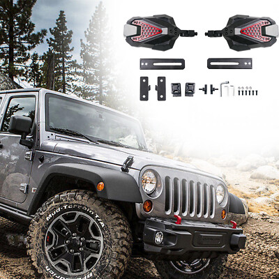 2PCS Black Rear View Quick Release Mirrors For 2007+ Jeep Wrangler JK 2/4Door