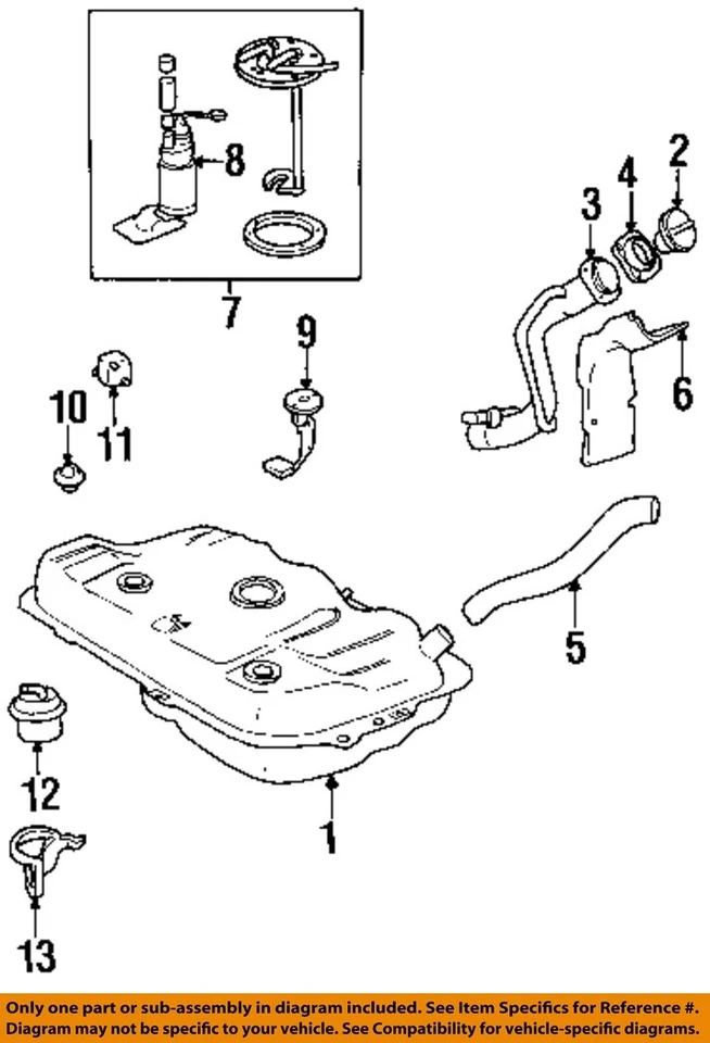 Used Fuel Pump fits: 1996 Geo Metro Pump Assembly Grade A - Изображение 3 из 4