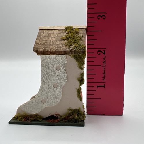 Miniature House Shoehouse Diorama Vintage 1983 With Grandfather Clock Bed Chair - Picture 11 of 13