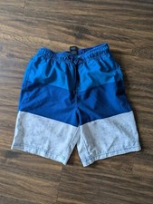 Size S 7 8 Spyder Blue Gray Wide Stripes Swim Trunks Swimwear