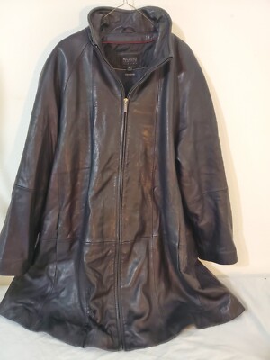 Vintage Black Wilson's Leather Jacket Size XL Long