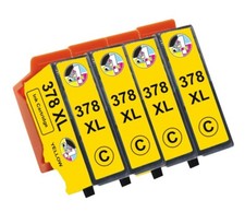4 YLW 378XL Ink Cartridges For Epson XP8000 XP8500 XP8505 XP8600 XP8600 NON OEM