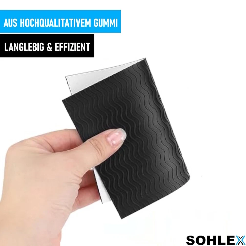 SOHLEX Schuhsohlen Reparatur Set selbstklebend rutschfest DIY Gummisohlen 2er - Bild 3 von 4