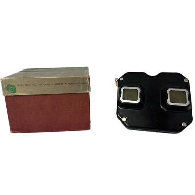 Sawyer s ViewMaster 3D Viewer Bakelite Black 1950s Stereoscope w/1 Reel