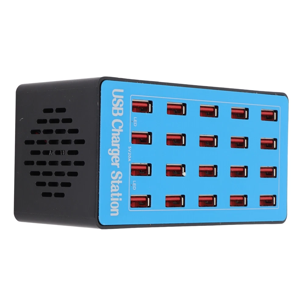 WLXA5+ 100W 20-Port USB Fast Charging Station Wall Power Adapter