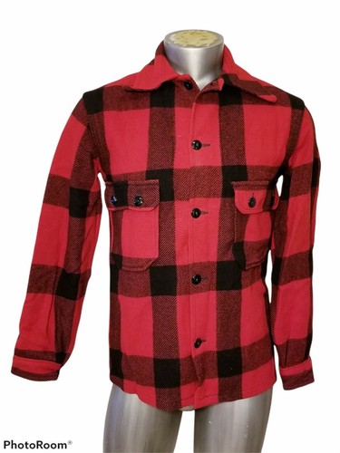 Chippewa, VINTAGE CHIPPEWA MEN FLANNEL CHECKERED HEAVY WOOL SHIRT FISHING HUNTING Sz m-s
