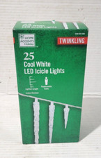 Home Accents Holiday 25 Cool White LED Icicle Twinkling Lights Christmas/Party