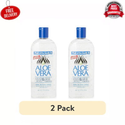 Fruit of the Earth Aloe Vera Moisturizing 100% Gel, Unscented, 12 Oz ( 2 pack )