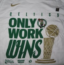 Nike 2024 BOSTON CELTICS Finals Only Work Wins 2XL T-Shirt w Holo JAYLEN BROWN