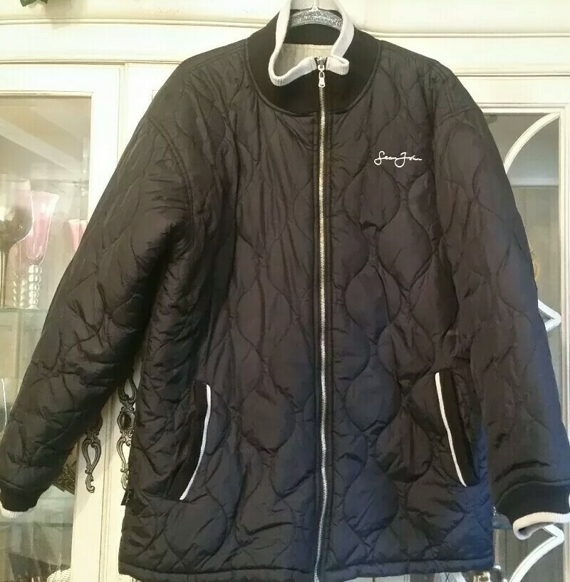 Sean John Men's Black Reversible Bomber 