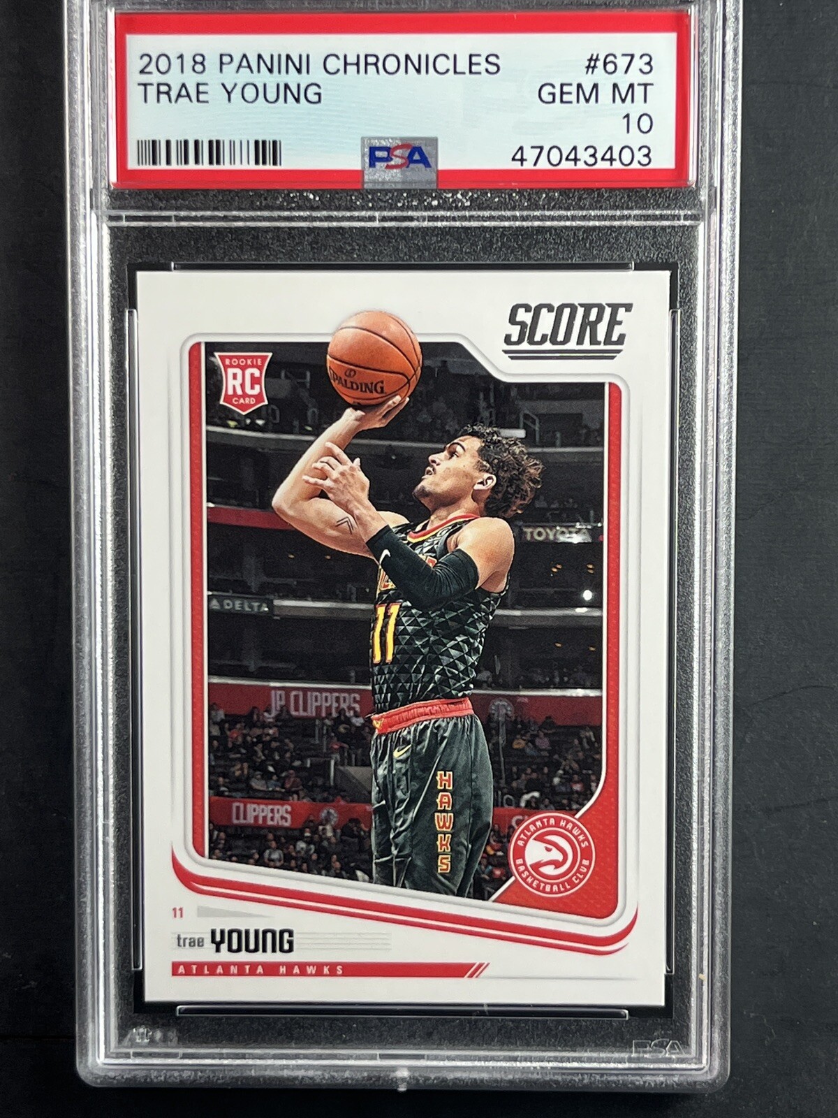 Trae Young 2018 Panini Chronicles Score Rookie RC #673 PSA 10💎🔥Hawks
