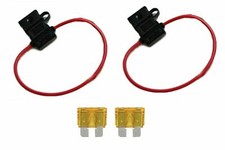 14 Gauge ATC ATO In-Line Fuse Holder Wire 12V Blade Waterproof 2 Pack 25 Amp