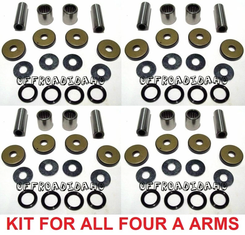 BOTH SIDES ALL 4 FRONT UPPER LOWER A-ARM BUSHING SHAFT SUZUKI QUAD RACER LT250R - Bild 1 von 1