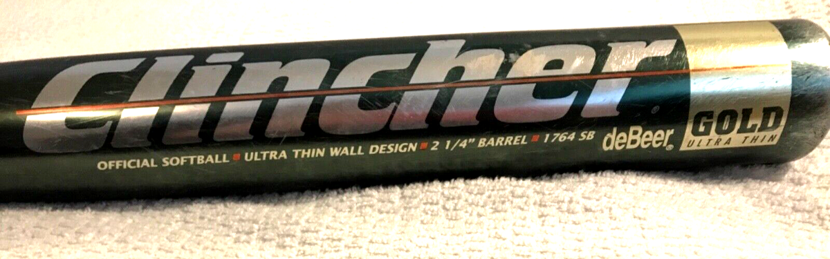 Batte de softball ultra fine dorée deBeer Clincher CU31 1764SB Batte de softball ultra fine dorée deBeer Clincher CU31 1764SB