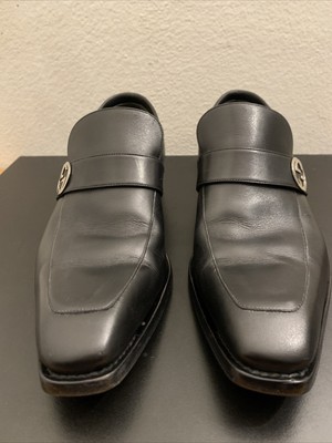 Gucci, 114416, silver GG logo, Leather Moccasin Lifford Black Loafers size 15 Gucci lifford nero leather - Gem main image 4
