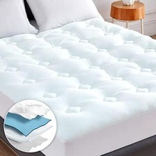 Hansleep Memory Foam Mattress Topper Queen Size White Back Pain Relief 60"x80"