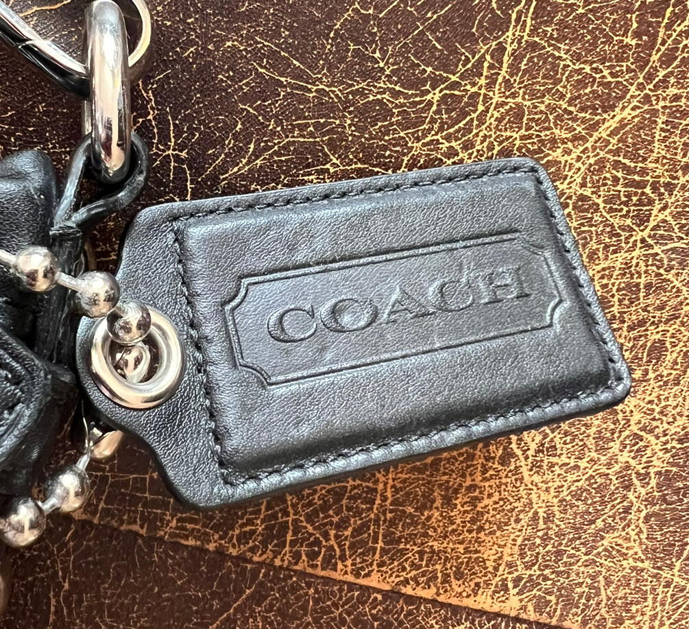 Coach Brooke Black Leather Hobo Shoulder Bag Silver Tone Coach Brooke Black Leather Hobo Shoulder Bag Silver Tone