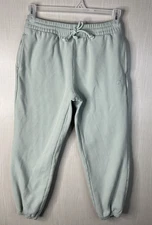 Zyia Active Womens Sweatpants Heavy Drawstring Pockets Light Green Large 30Wx26L