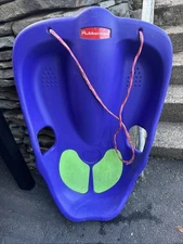 Vintage Rubbermade Purple & Green Plastic Sled 2101 90s Snow Day Memories