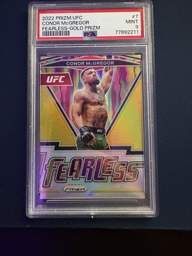 2022 Prizm UFC Conor McGregor Fearless - Gold Prizm /10 PSA 9