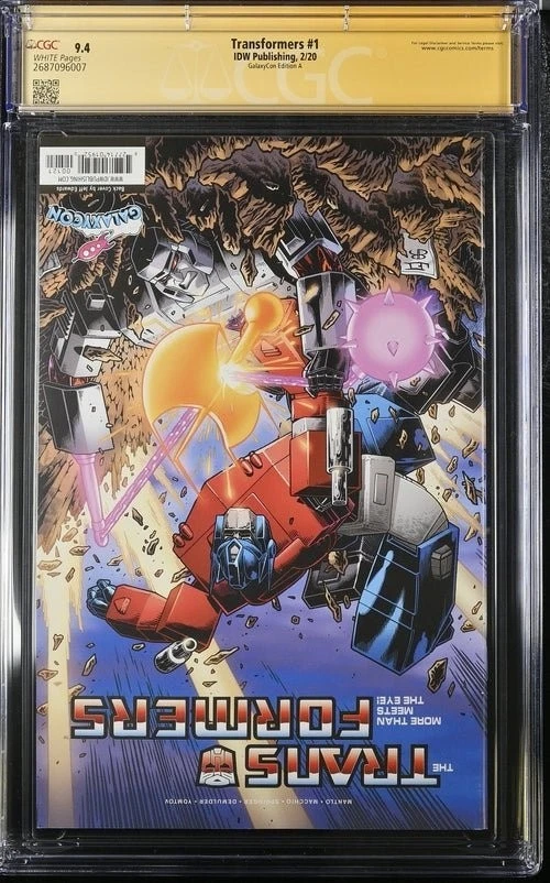 Transformers #1 Galaxycon Edition A IDW CGC SS 9.4 Signed Peter Cullen - Image 2 of 2