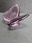 VINTAGE MARKED WATERFORD CRYSTAL BUTTERFLY SEAFOAM PURPLE PAPERWEIGHT FIGURINE