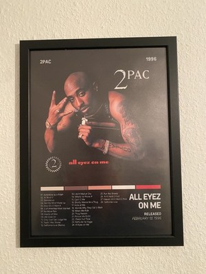 2Pac  All Eyez On Me  Bild mit Rahmen 30x40 cm Tupac HipHop Wandbild