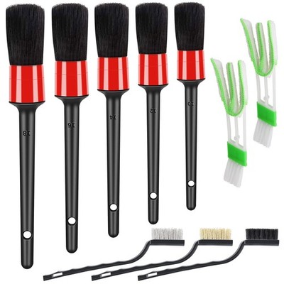 10pcs Auto Car Detailing Brush Set Car Interior Cleaning Kit Includes 5 Boar ...