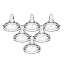 Dr. Brown's Natural Flow Level 3 Wide-Neck Baby Bottle Silicone Nipple - 6 Pack