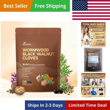 18-in-1 Black Walnut Wormwood Cleanse for Humans, 80 Day Supply, Serving, Rap...