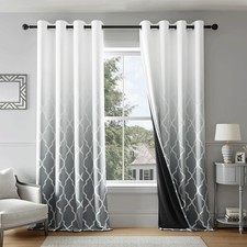 Ombre Full Blackout Curtains 84 Inches Long 2 Panels for Living Room Bedroom ...