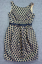 Eliza J Gold & Black Polka Dot Sleeveless Fit & Flare Mini Dress Womens 6
