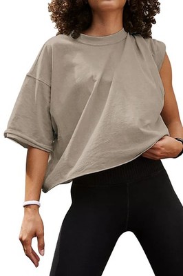 Boxy Cropped Tees for Women Grey S